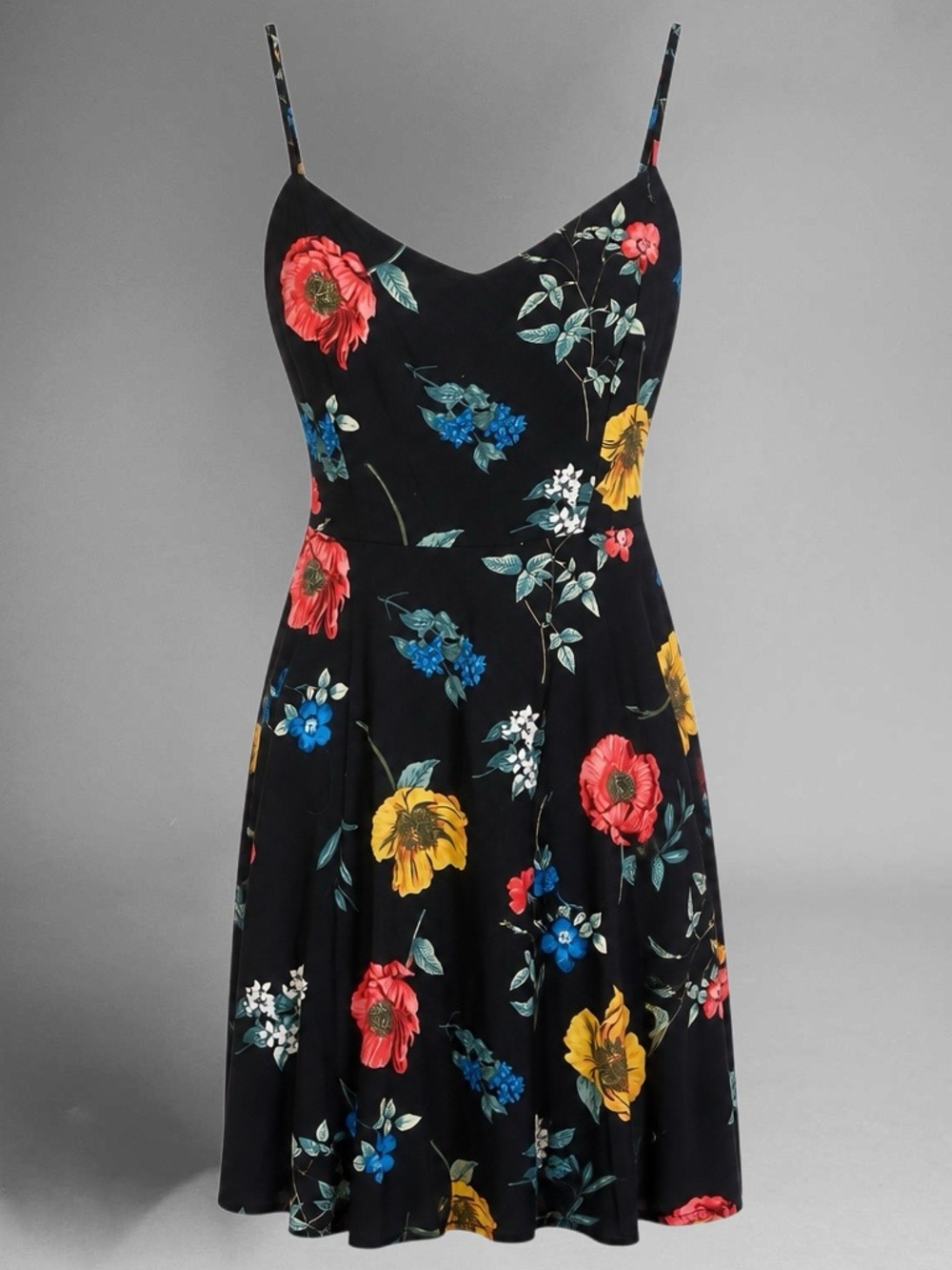 Old Navy Black Floral Spaghetti-Strap Dress